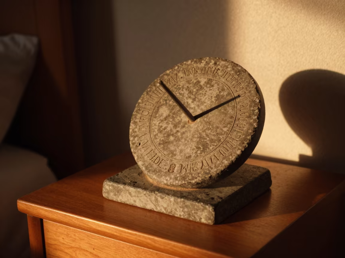 Sundial Shadow on Stone in Harajuku Room in on a bedside table in Harajuku, Tokyo