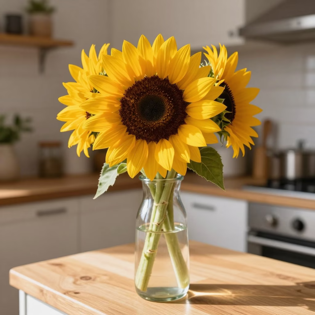 Sunflower in Amsterdam at Late Afternoon Light in in Amsterdam, Netherlands