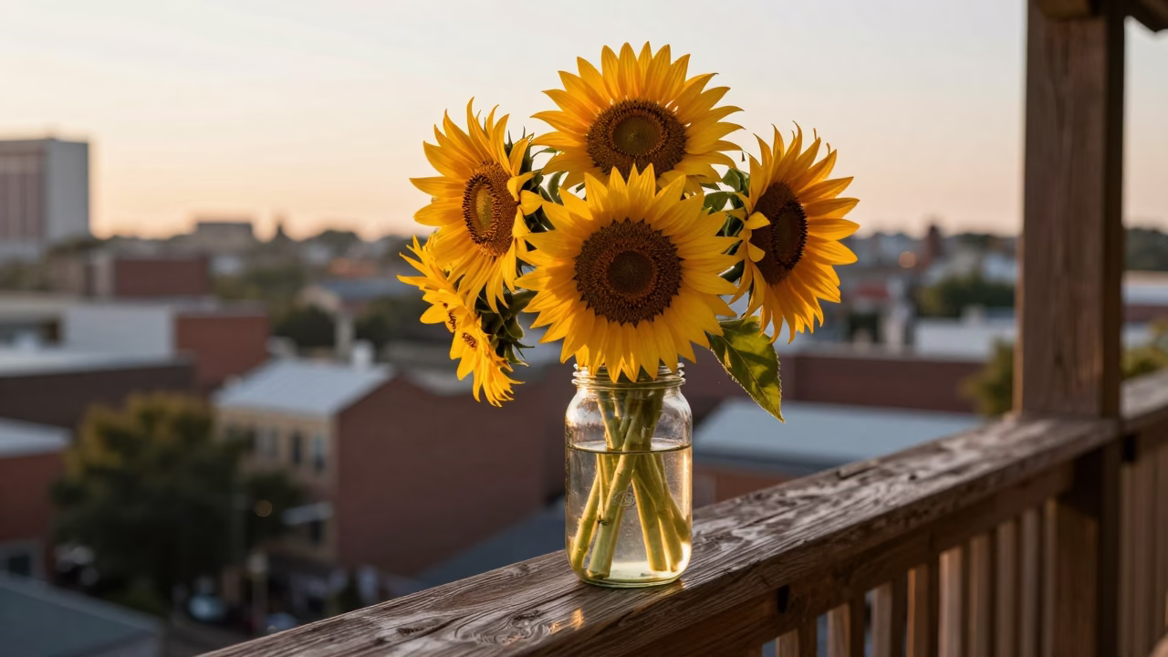 Sunflowers at Golden Hour in Nashville in in Nashville, United States