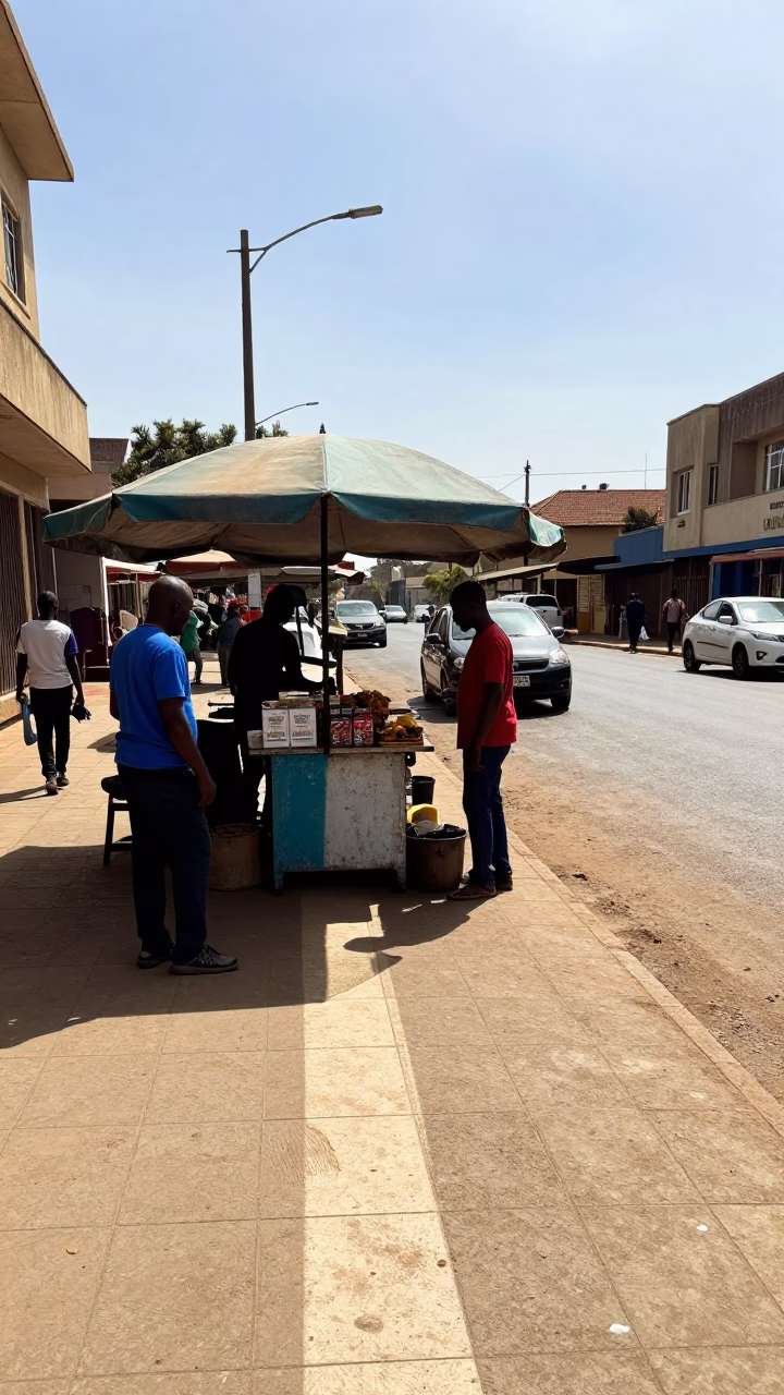 Sunlight and Daily Life in a Johannesburg Street Stall in in Johannesburg, South Africa