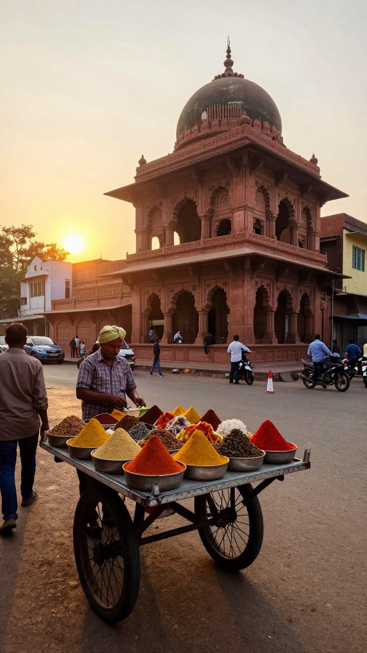 Sunlight in Delhi at Golden Hour in in Delhi, India