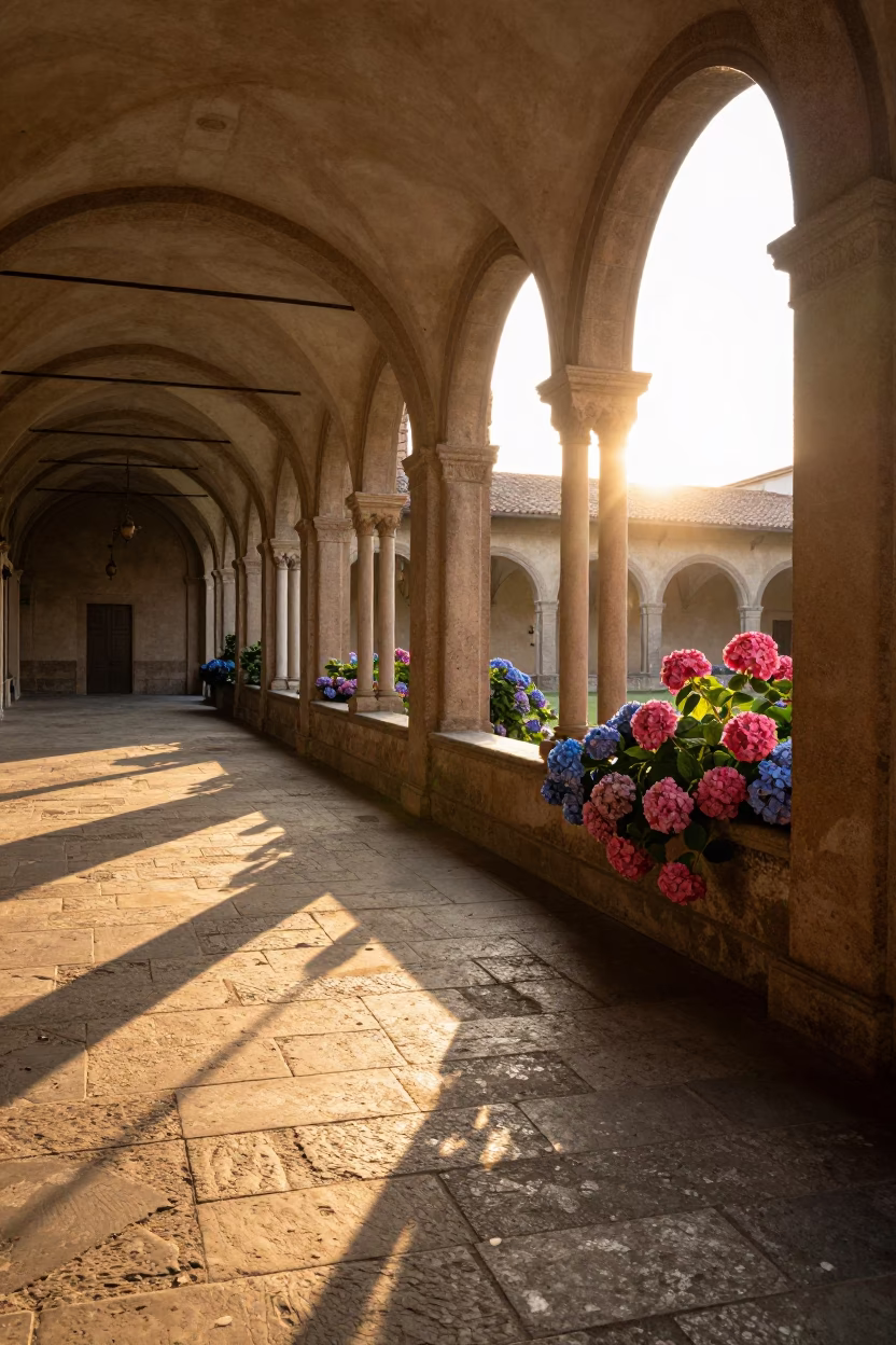 Sunlight in Milan at Golden Hour in in Milan, Italy