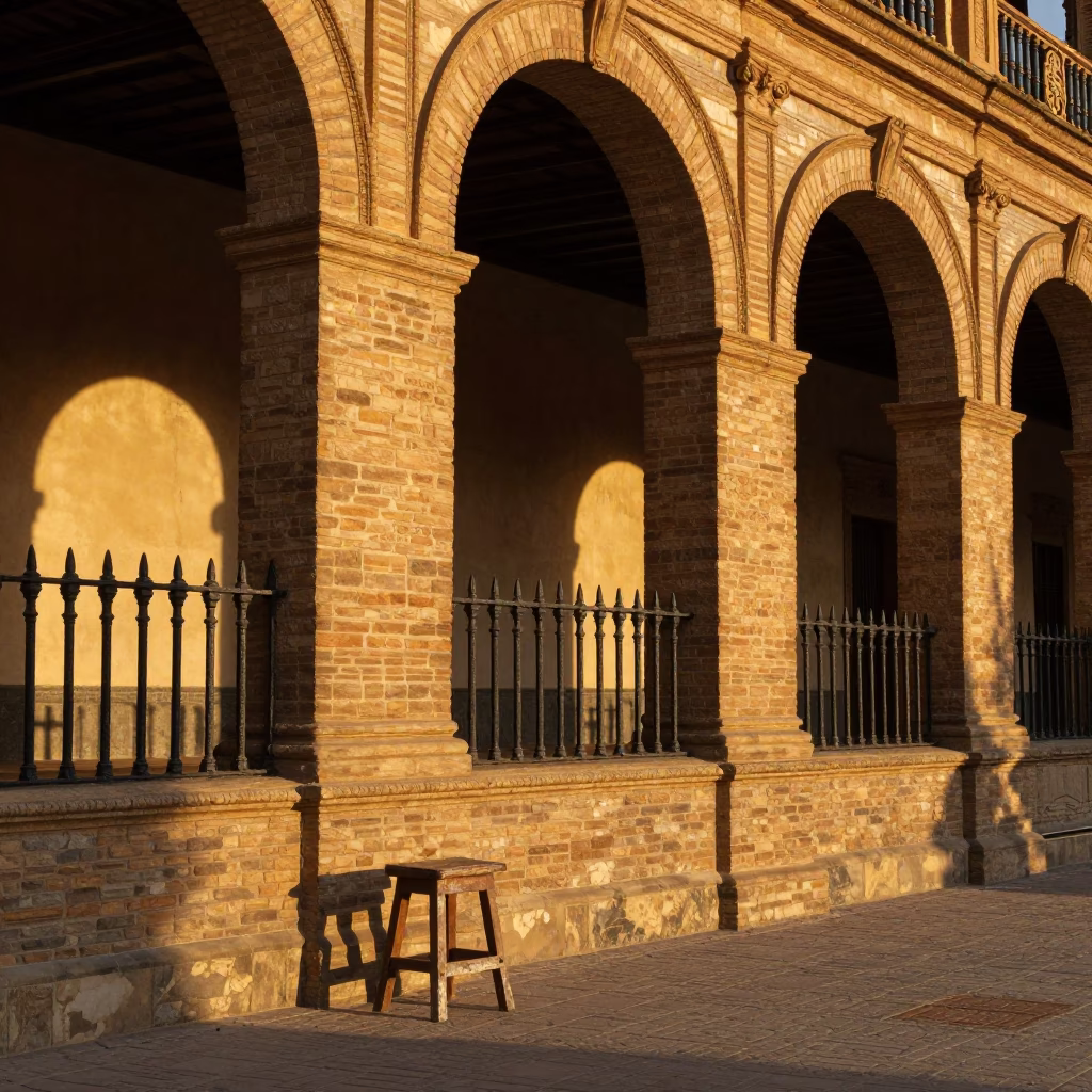 Sunlight in Seville at Golden Hour in in Seville, Spain