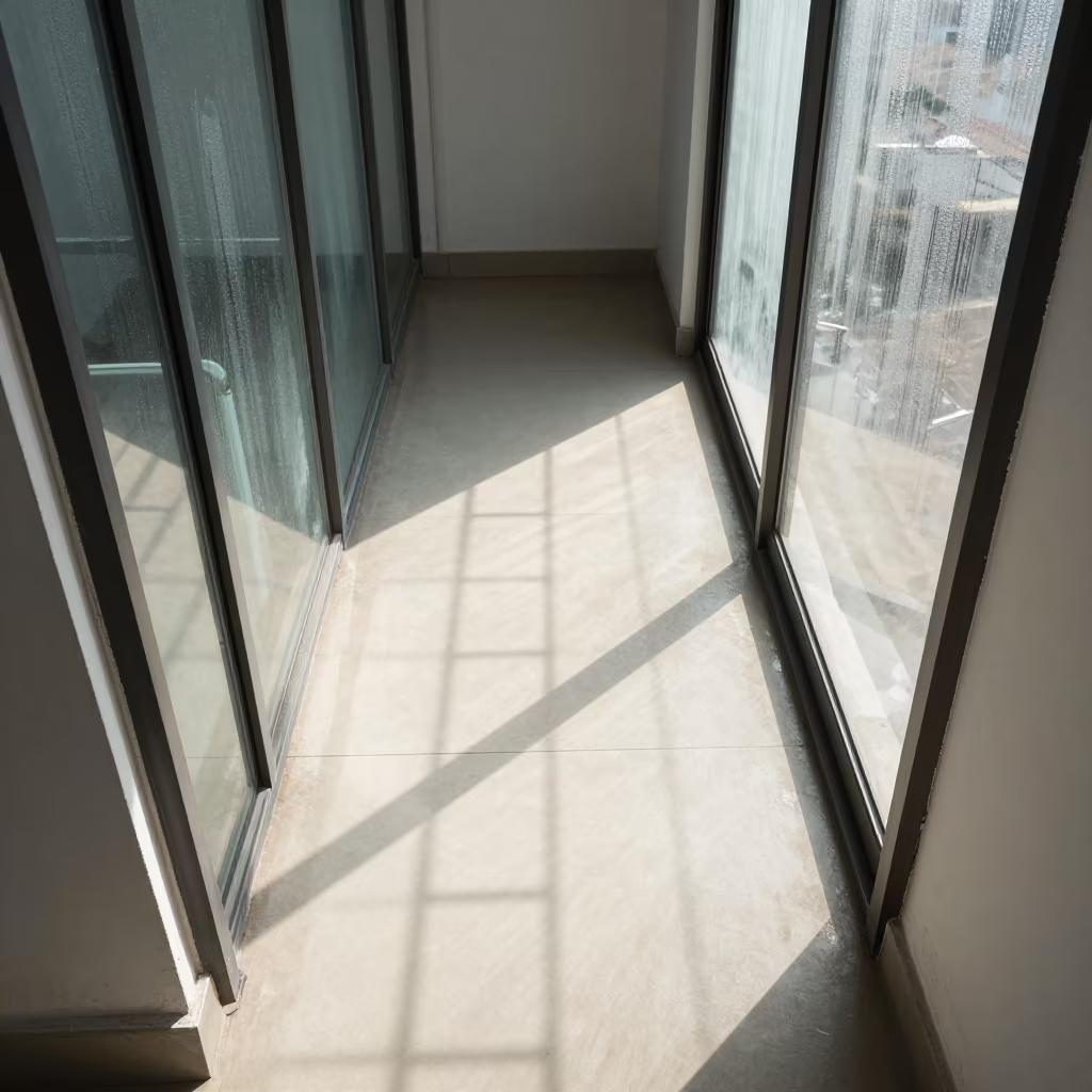 Sunlight Squares Through Hue Window Frame in inside a skylit passageway in Hue