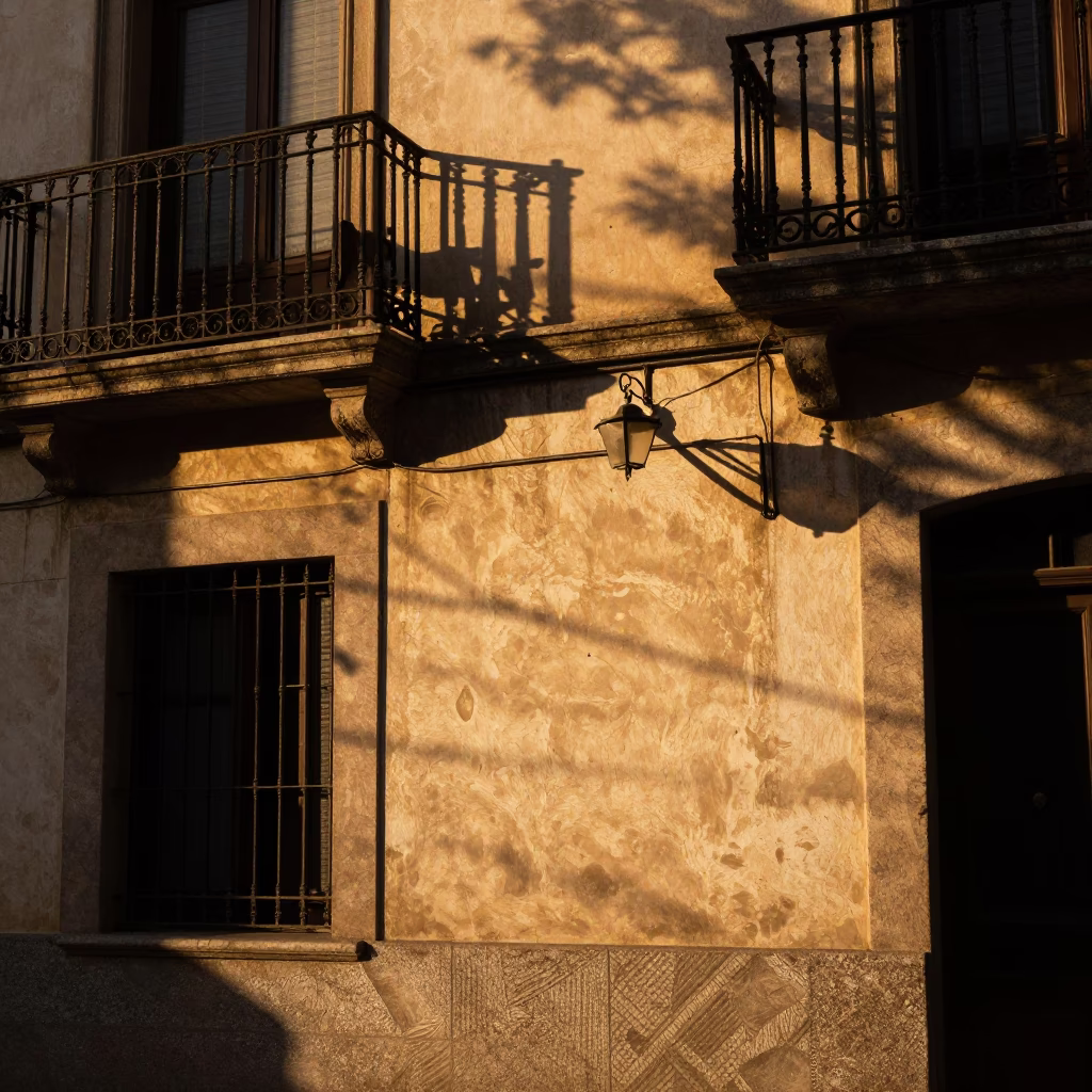Sunlight Stripes in Buenos Aires at The Late Afternoon Light in in Buenos Aires, Argentina