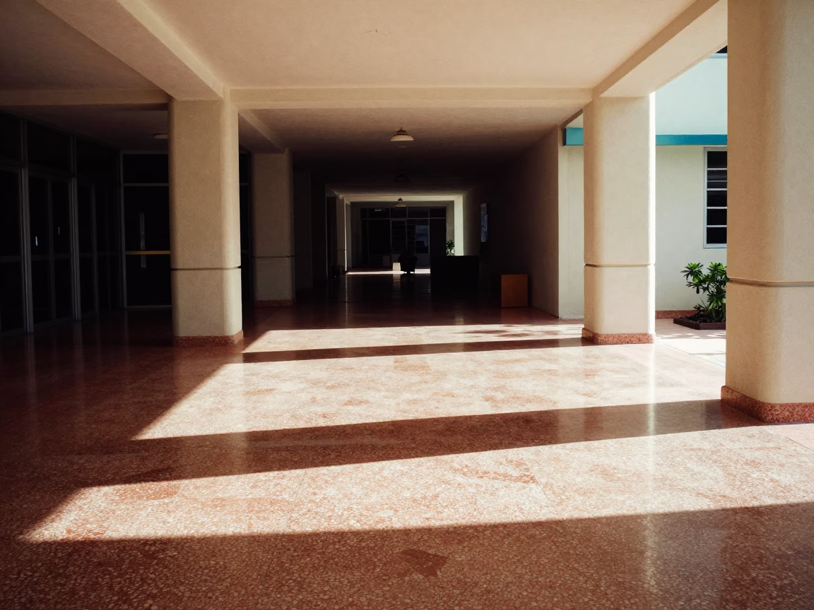 Sunlight Stripes in Miami at The Flat Glare Of Noon Light in in Miami, Florida, United States