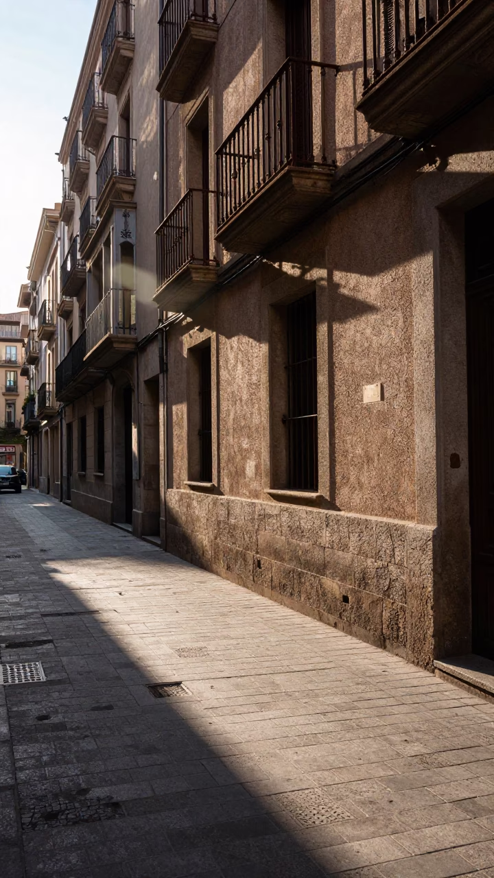Sunlit Alleyway in Barcelona in in Barcelona, Spain