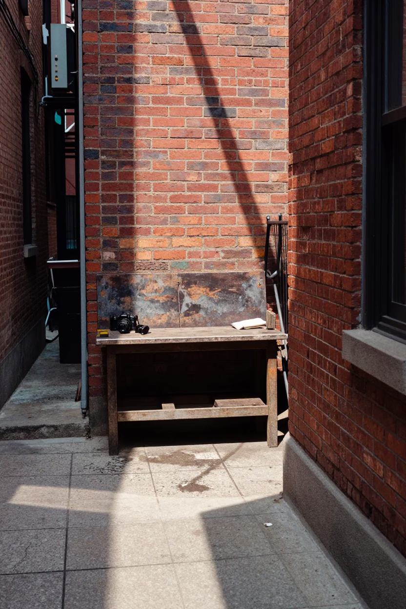 Sunlit Alleyway in Chicago at Afternoon Light in in Chicago, Illinois, United States