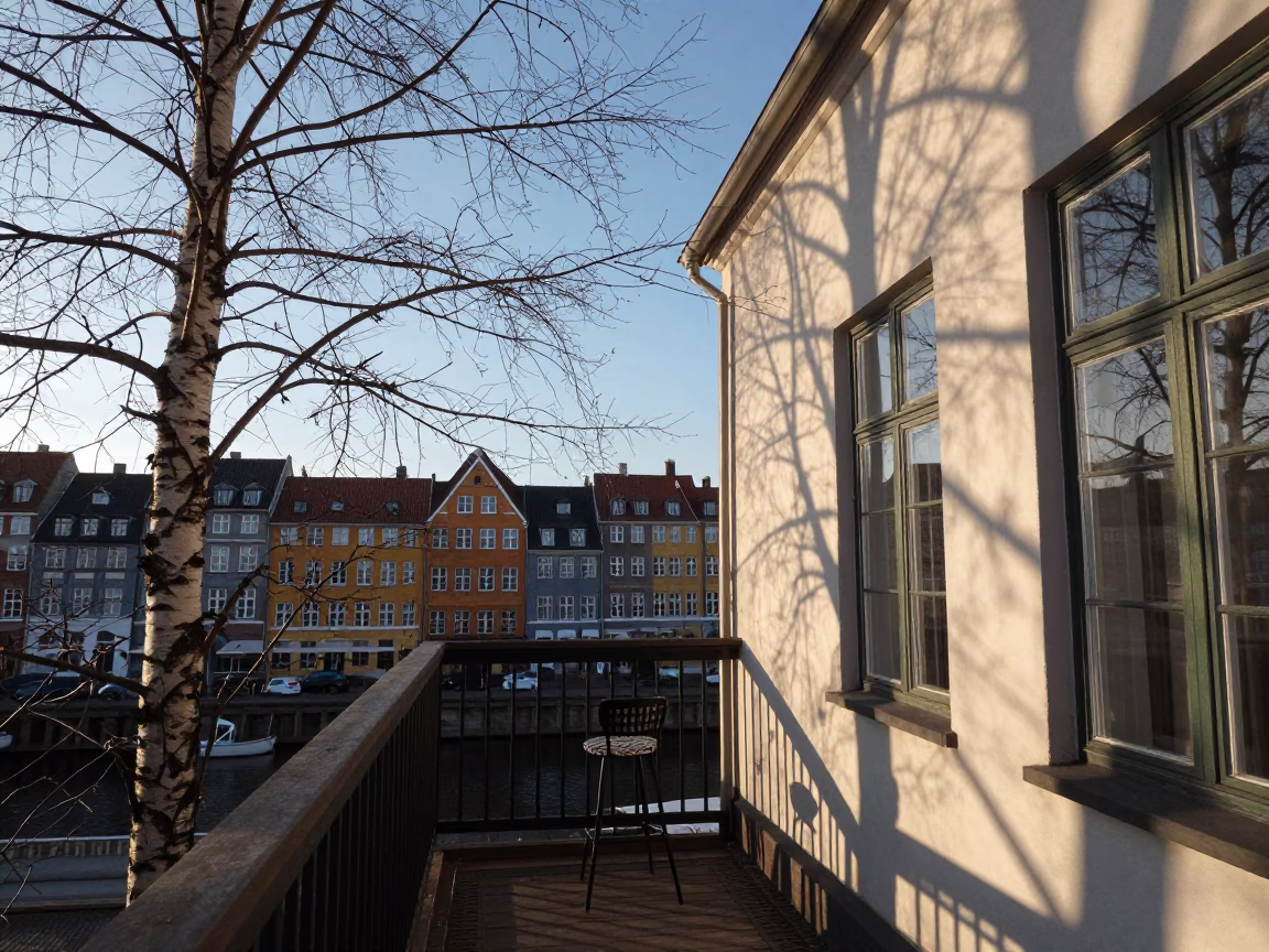 Sunlit Balcony in Copenhagen in in Copenhagen, Denmark