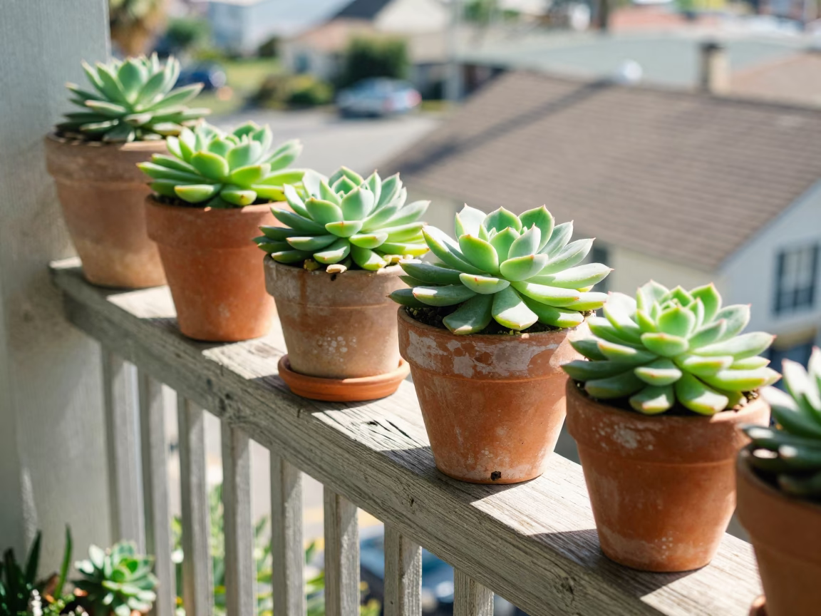 Sunlit Balcony in San Diego at Bright Midmorning Light in in San Diego, California, United States