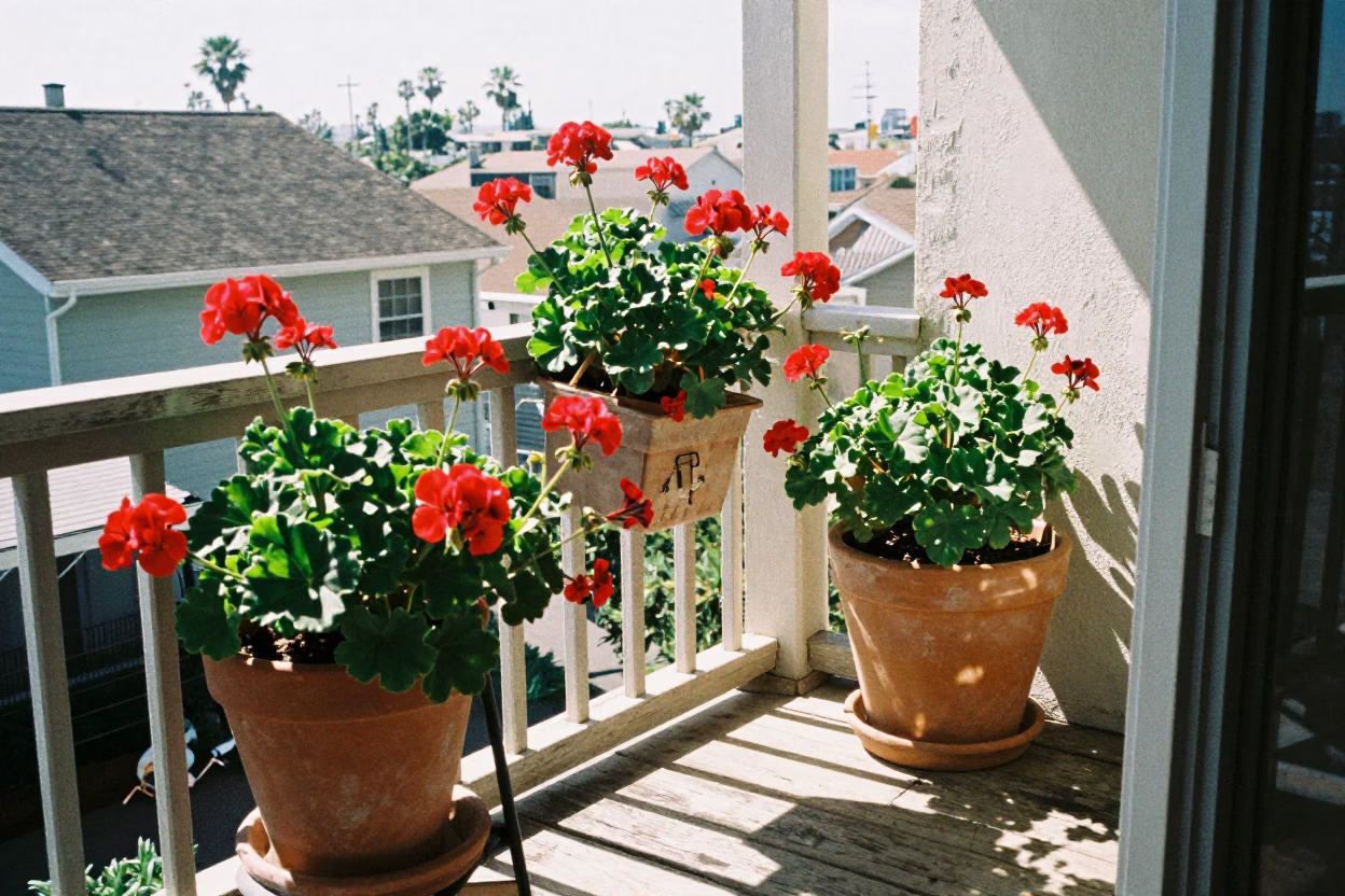 Sunlit Balcony in San Diego at Late Morning Light in in San Diego, California, United States