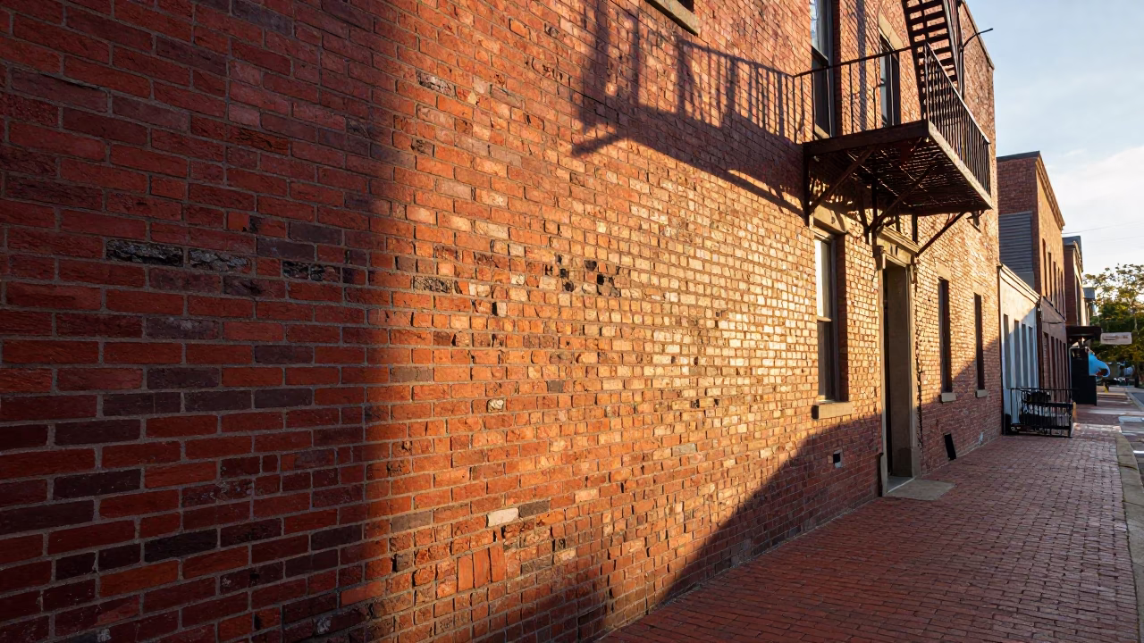 Sunlit Brick Alleyway in Nashville Tennessee Morning Light in in Nashville, Tennessee, United States
