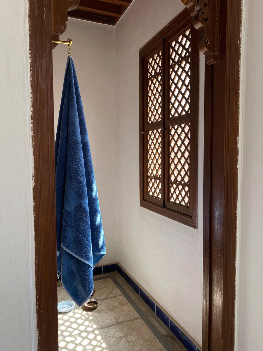 Sunlit Corridor in Marrakech in in Marrakech, Morocco