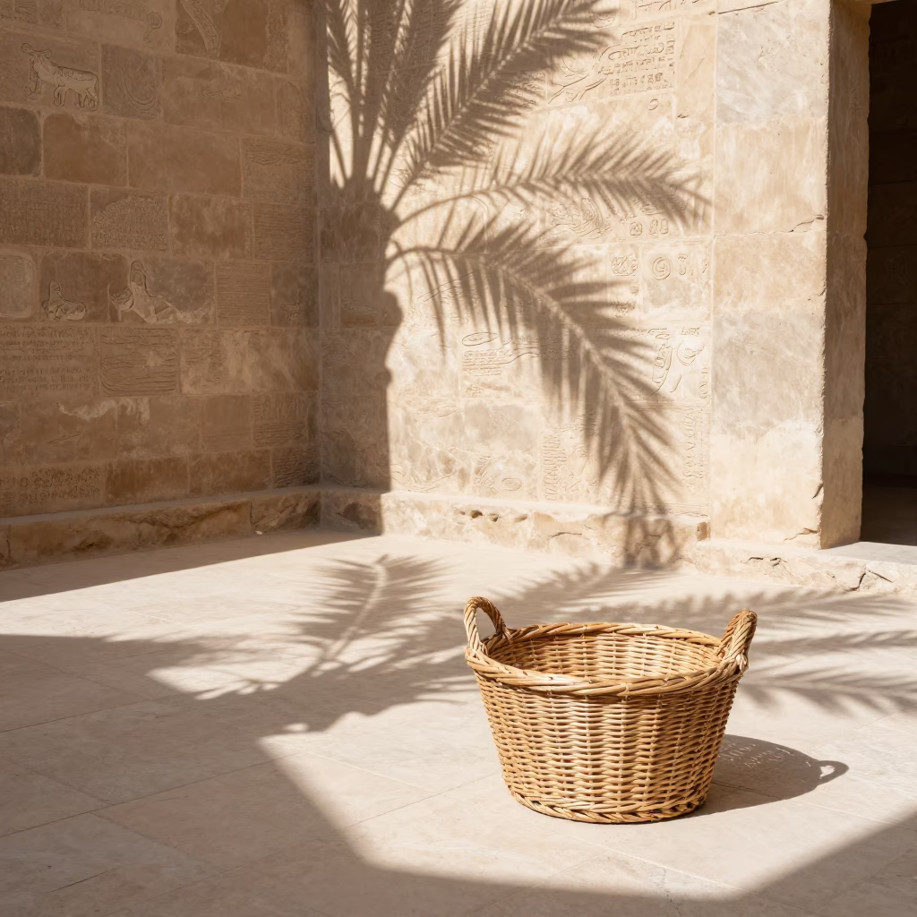 Sunlit Courtyard in Luxor at Bright Midmorning Light in in Luxor, Egypt