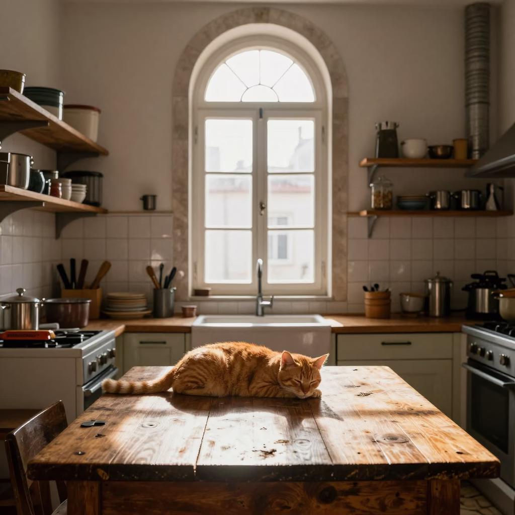 Sunlit Kitchen in Lisbon in in Lisbon, Portugal