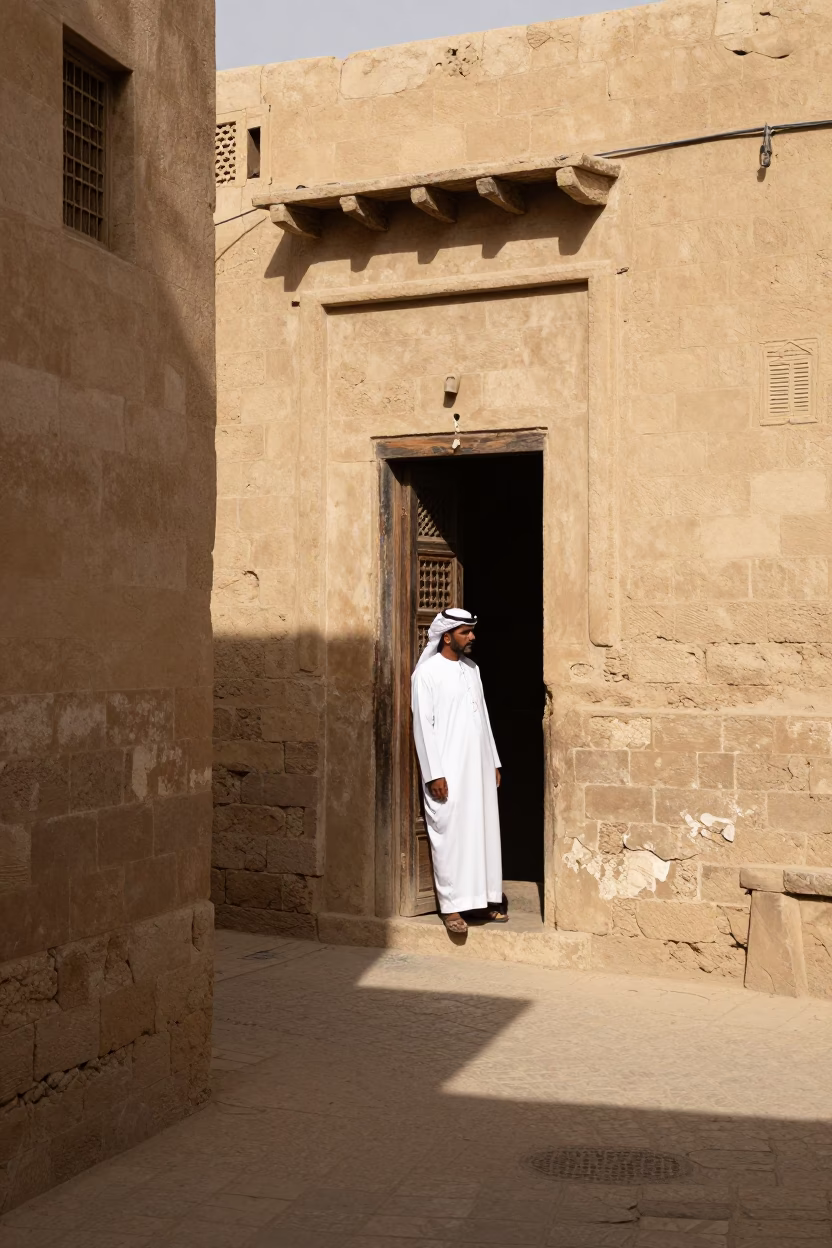 Sunlit Luxor Street Scene with Traditional Architecture and Daily Life in Egypt in in Luxor, Egypt