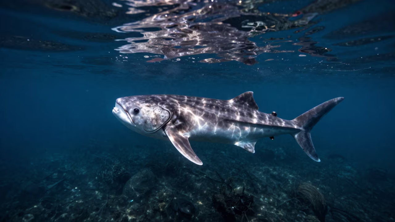 Sunlit Mola Mola Near Venice Drop-off in beside a volcanic drop-off near Venice
