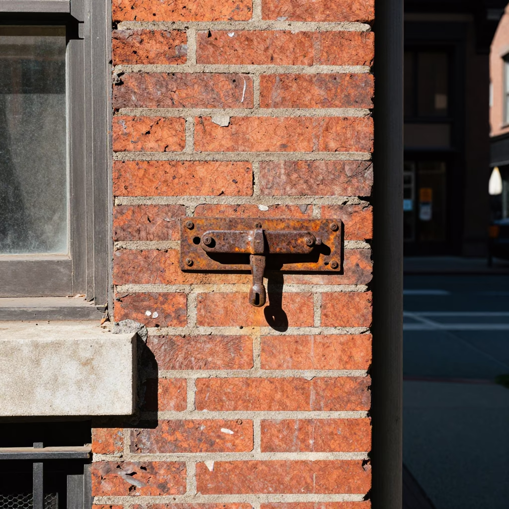 Sunlit New York Street Corner Scene with Vintage Details and Urban Elements in in New York, New York, United States