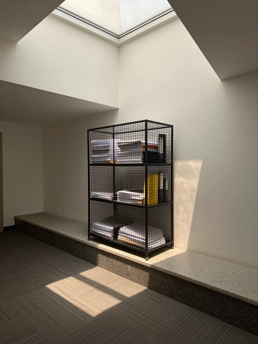 Sunlit Office Cage on Stone Ledge Xian Afternoon in on a stone ledge near Xian