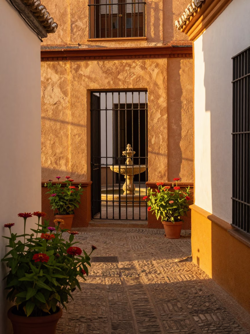 Sunlit Patio in Granada in in Granada, Spain