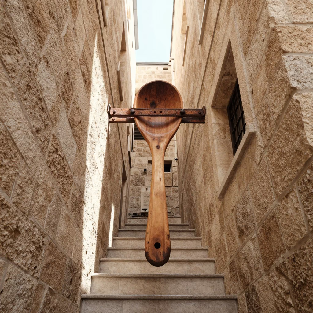 Sunlit Stairwell in Beirut in in Beirut, Lebanon