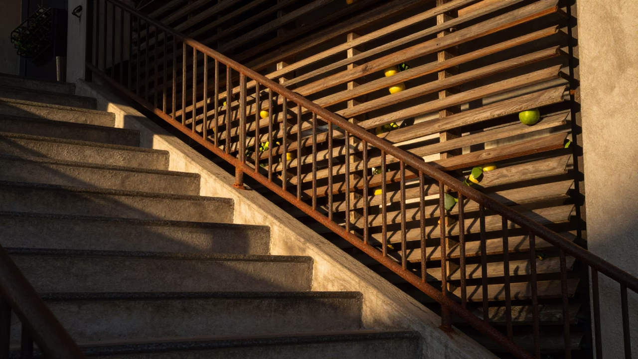 Sunlit Stairwell in Los Angeles in in Los Angeles, California, United States