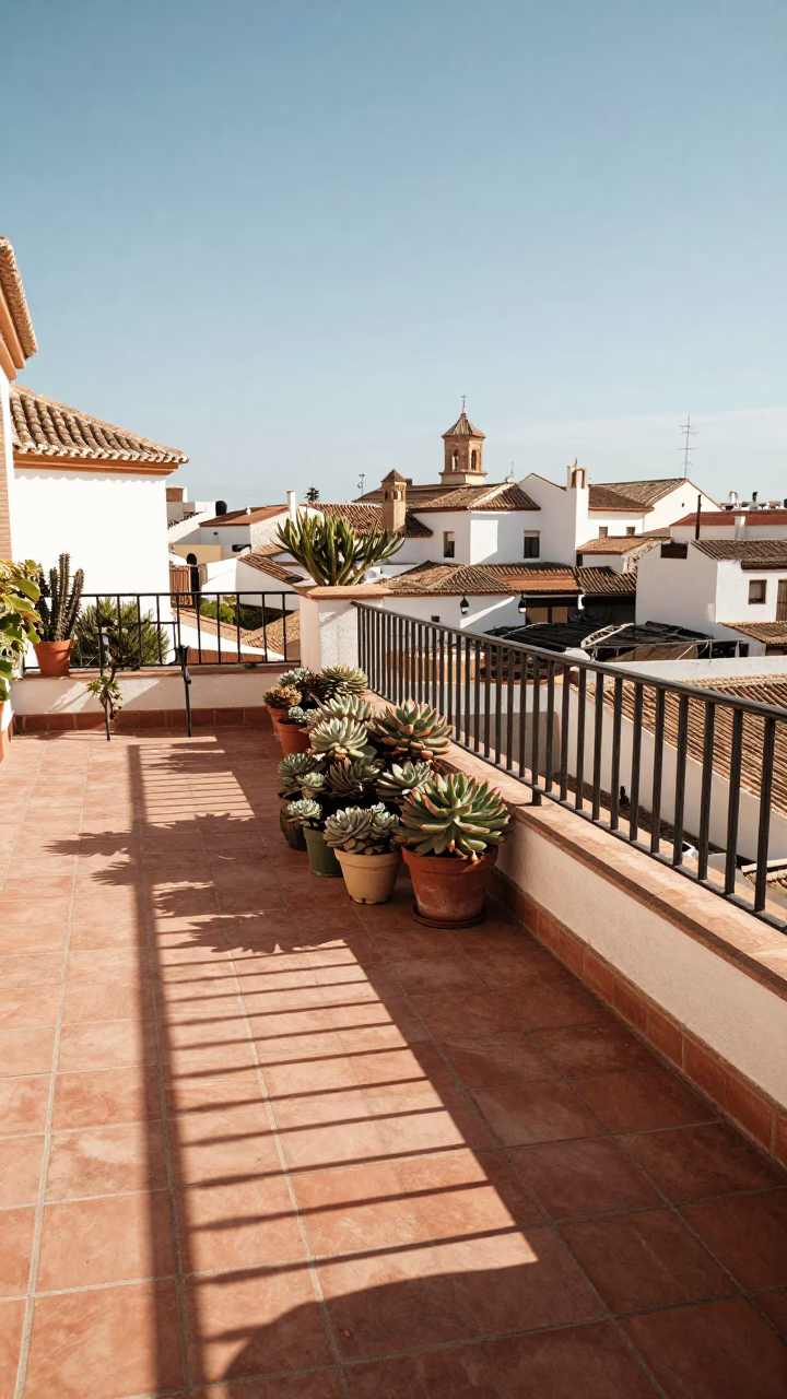 Sunlit Terrace in Valencia in in Valencia, Spain