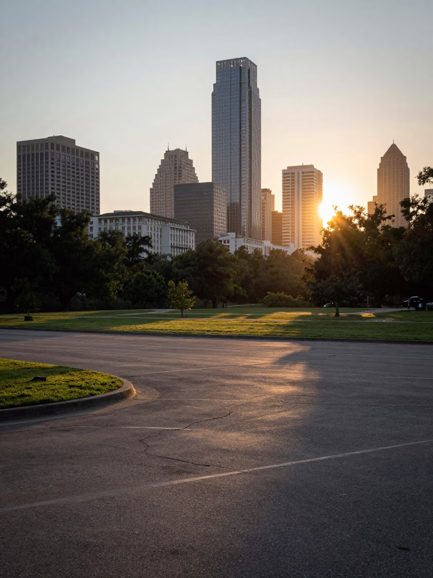 Sunrise just after sunrise in Austin in in Austin, Texas, United States
