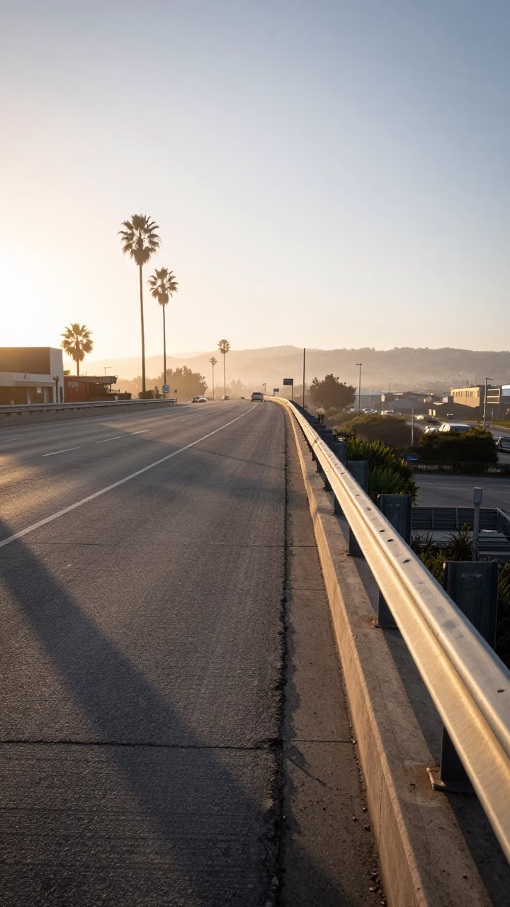 Sunrise just after sunrise in Los Angeles in in Los Angeles, California, United States