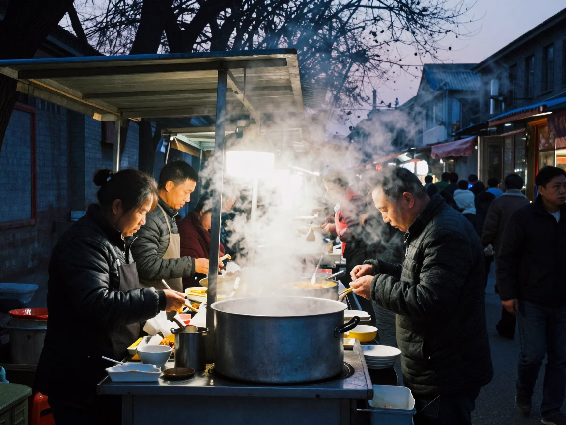 Sunrise Light on Before Dawn in Beijing in in Beijing, China