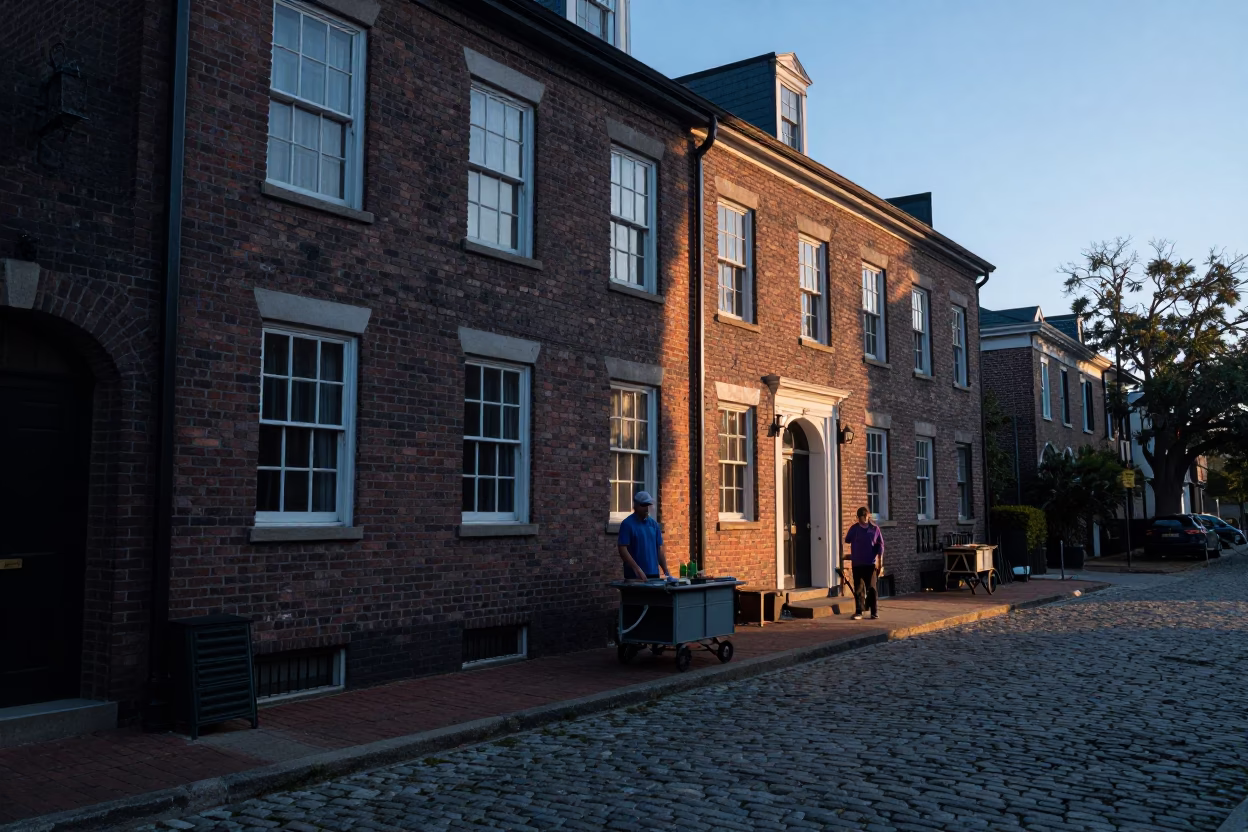Sunrise Light on Before Sunrise in Charleston in in Charleston, South Carolina, United States