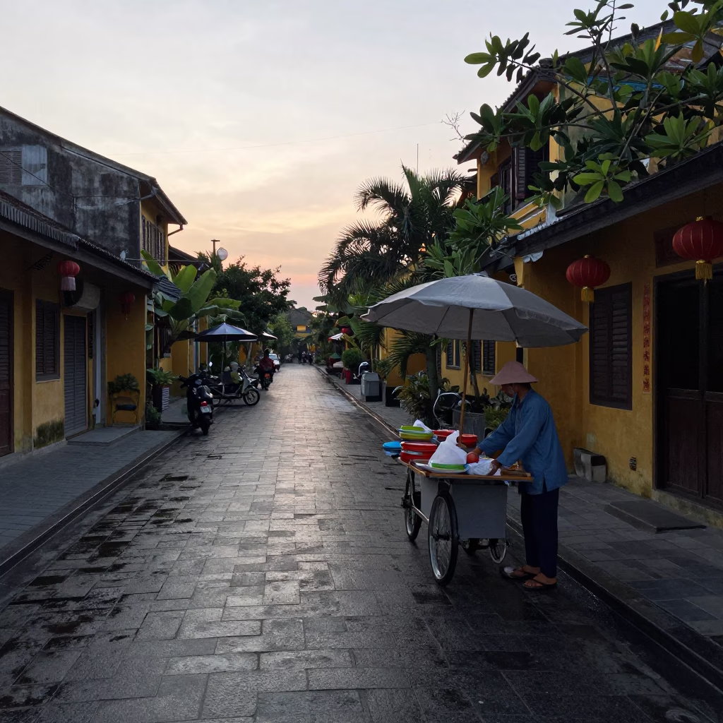 Sunrise Light on Before Sunrise in Hoi An in in Hoi An, Vietnam