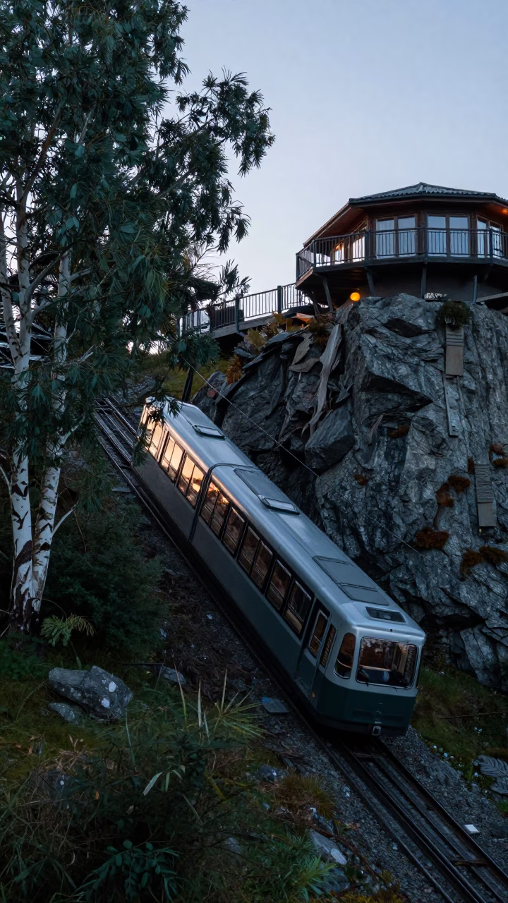 Sunrise Light on Eucalyptus Trees in Bergen in in Bergen, Norway
