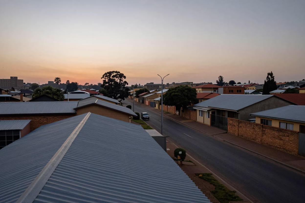 Sunrise Light on Horizon Shot in Johannesburg in in Johannesburg, South Africa