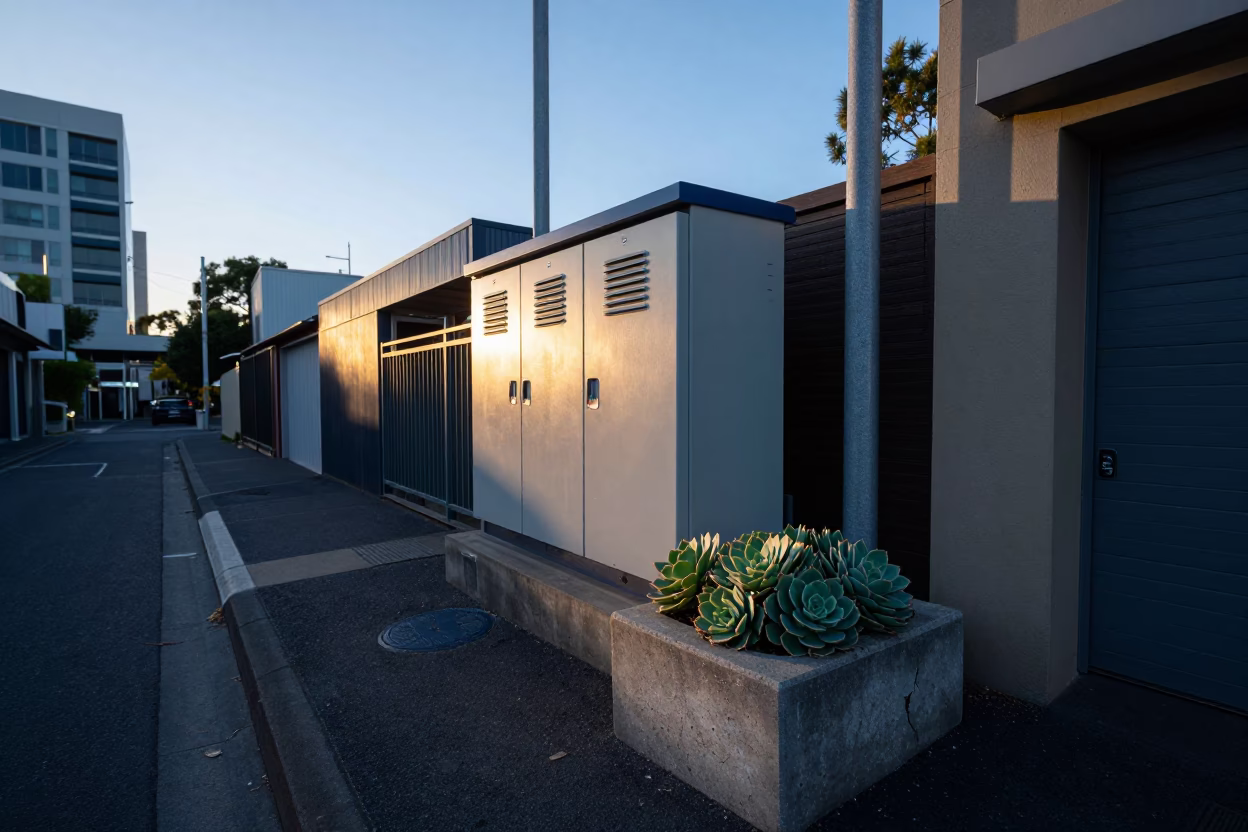 Sunrise Light on Laneway in Melbourne in in Melbourne, Victoria, Australia