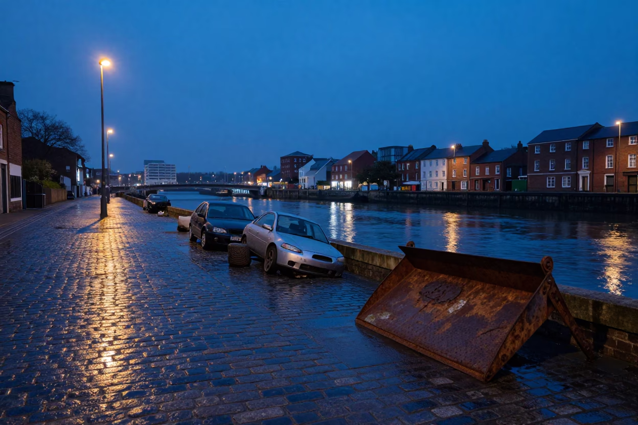 Sunrise Light on Light Reflecting in Bristol in in Bristol, United Kingdom