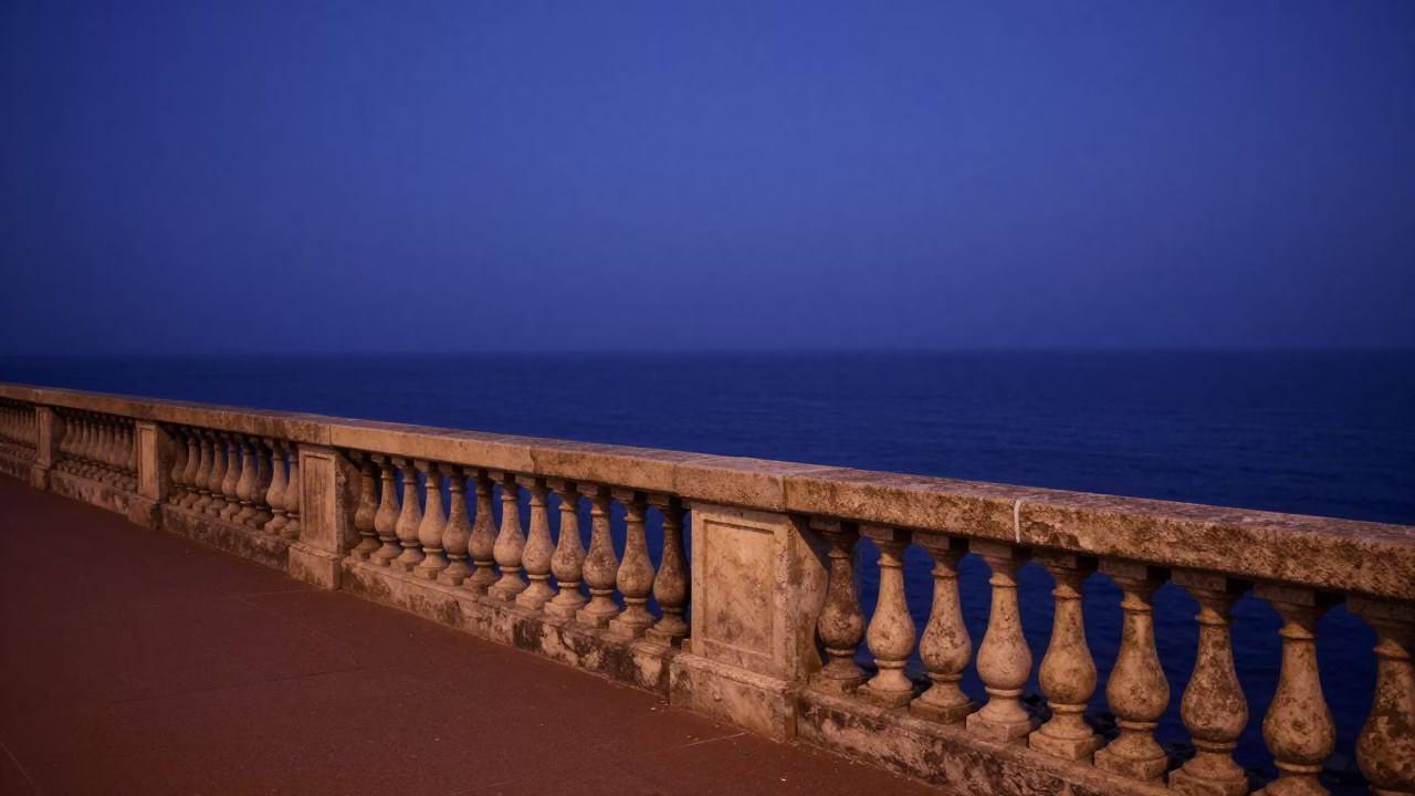 Sunrise Light on Pre-Dawn Quiet in Nice in in Nice, France