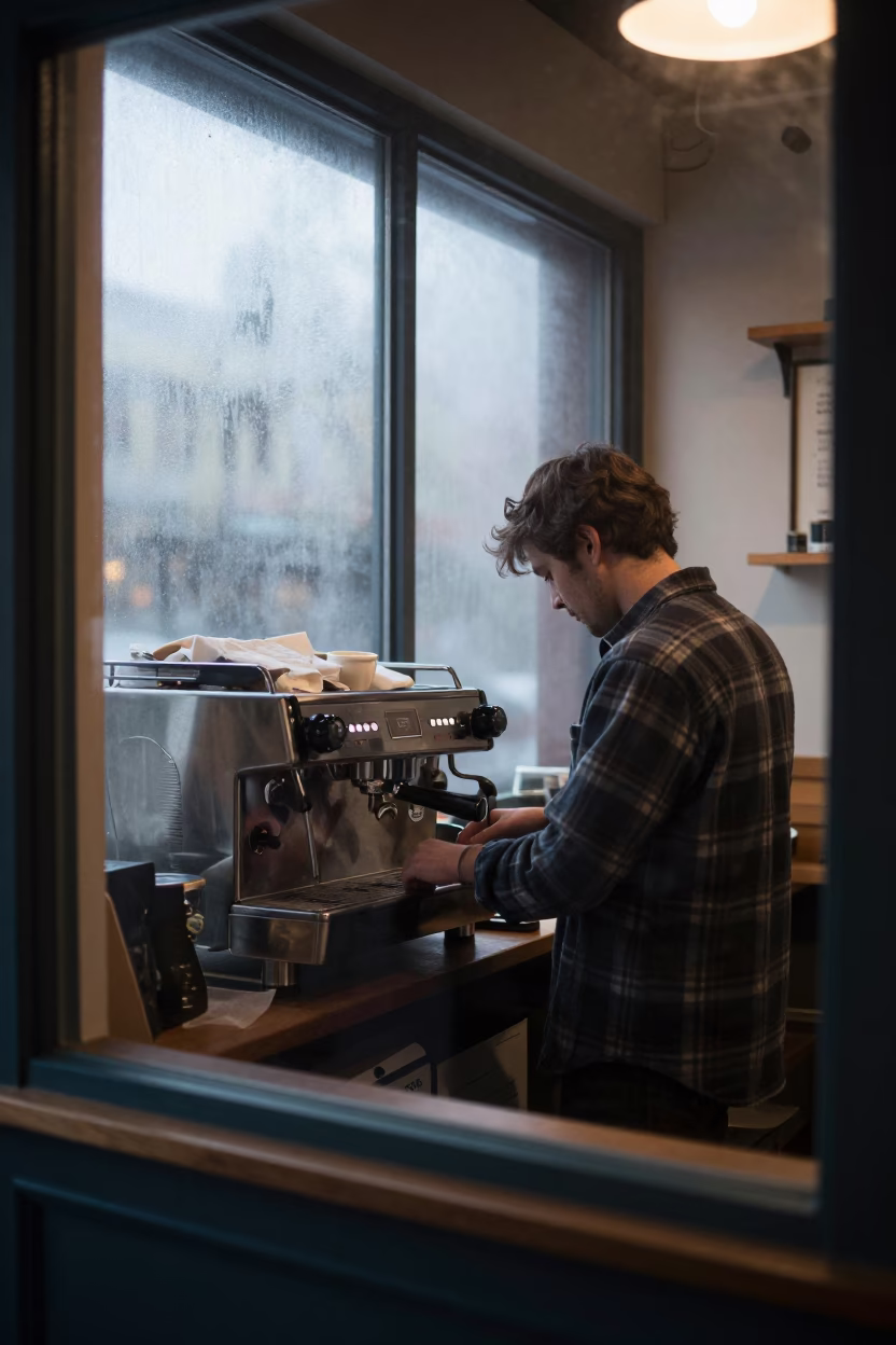 Sunrise Light on Shop Interior in Seattle in in Seattle, Washington, United States