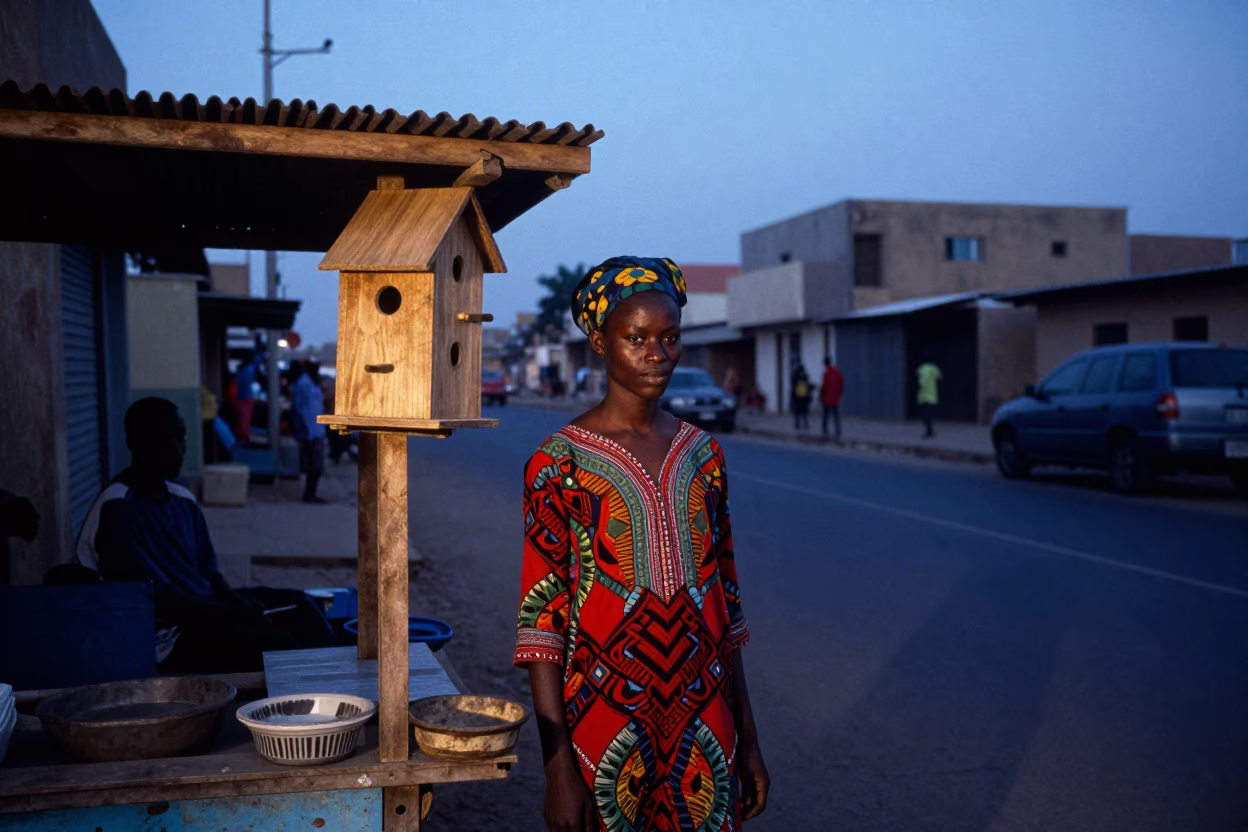 Sunrise Light on Street Photography in Dakar in in Dakar, Senegal