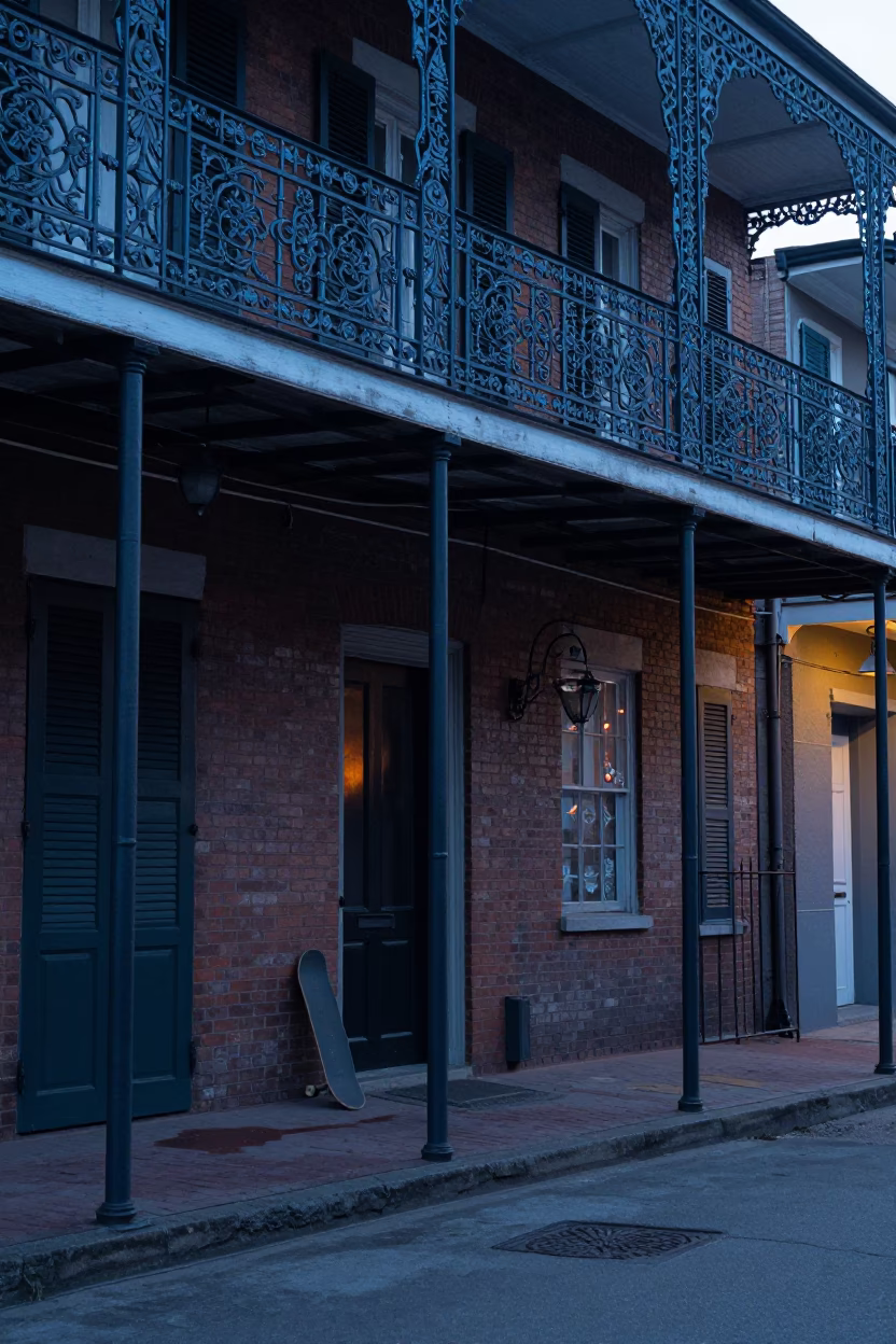 Sunrise Light on Street Scene in New Orleans in in New Orleans, Louisiana, United States