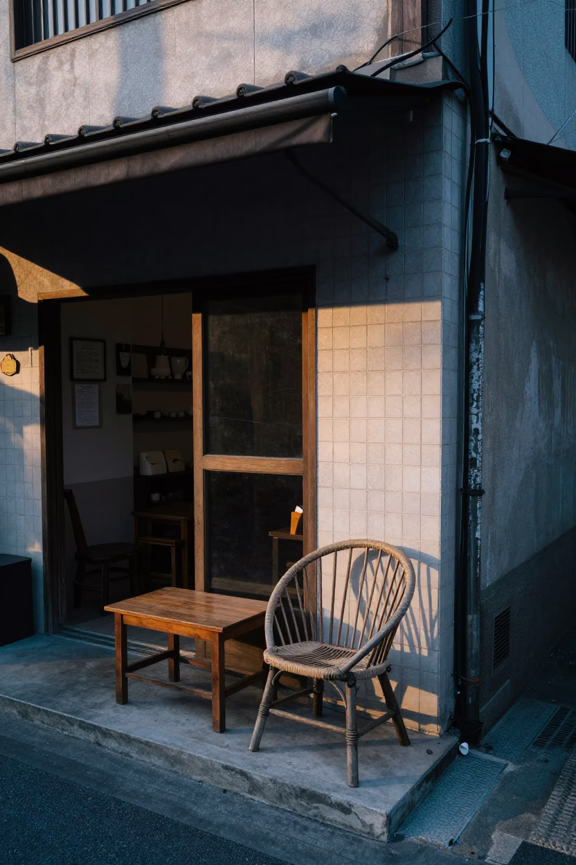Sunrise Light on Street Scene in Tainan in in Tainan, Taiwan
