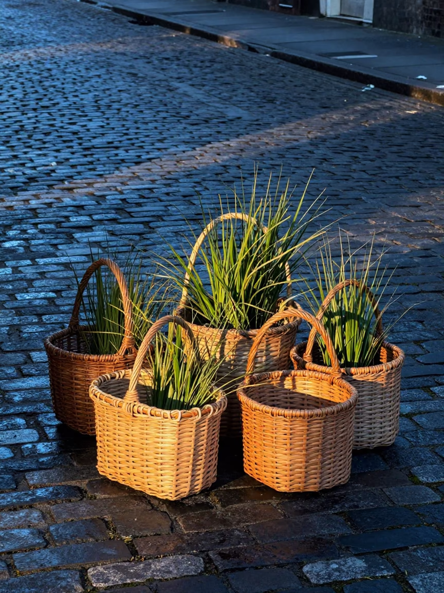 Sunrise Light on Sweetgrass Baskets in Charleston in in Charleston, South Carolina, United States