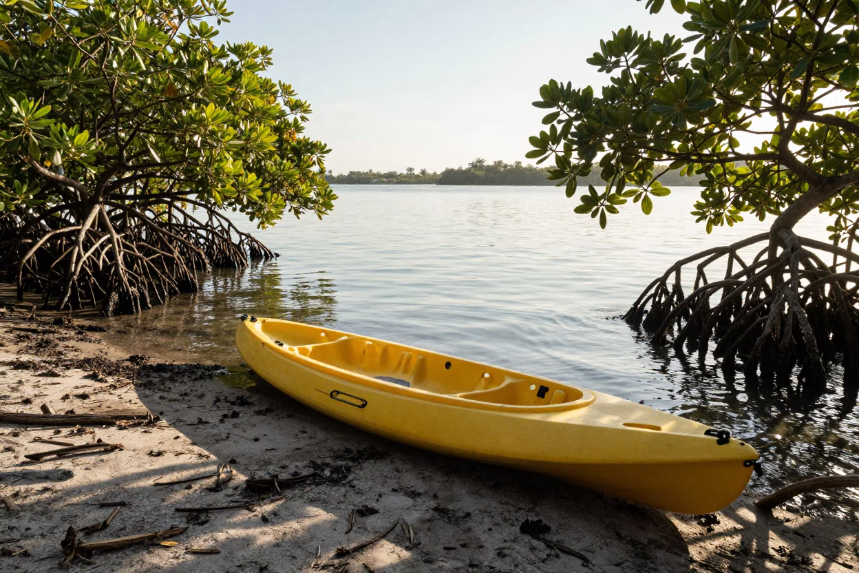 Sunrise Miami Florida Mangrove Kayak Waterfront Candid Moment in in Miami, Florida, United States