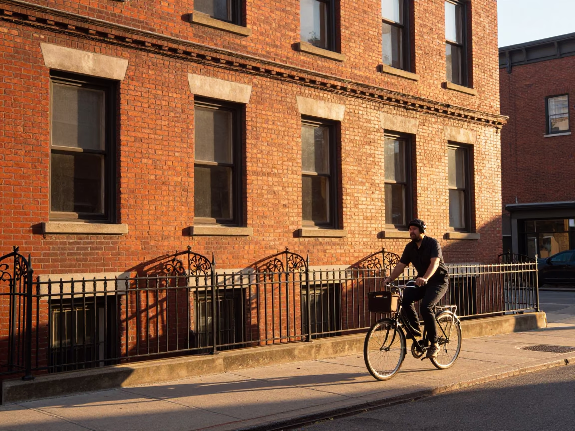 Sunrise on Queen Street West Toronto Vintage Bicycle Baguettes and Morning Commute in in Toronto, Ontario, Canada