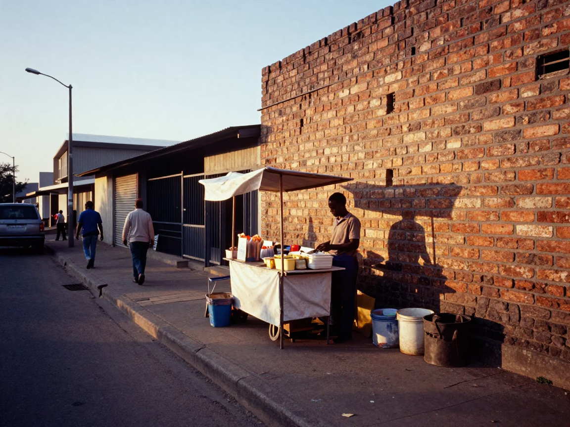 Sunrise Street Food Scene in Durban South Africa with Local Vendor and Pastries in in Durban, South Africa