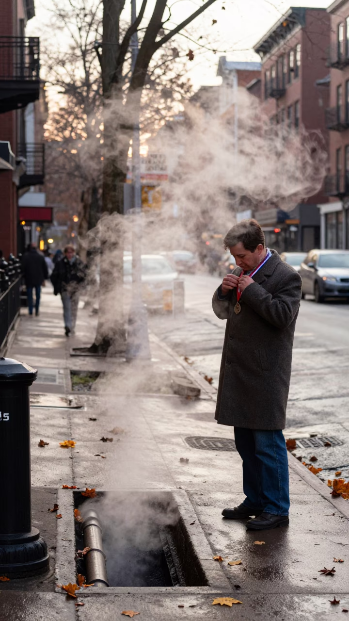 Sunrise Street Scene in Boston Massachusetts with Steam and Local Details in in Boston, Massachusetts, United States