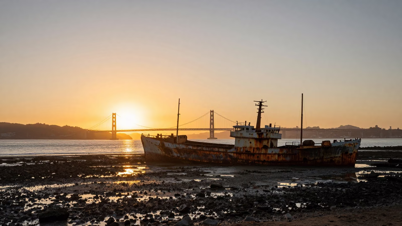 Sunset at Golden Hour in San Francisco in in San Francisco, California, United States