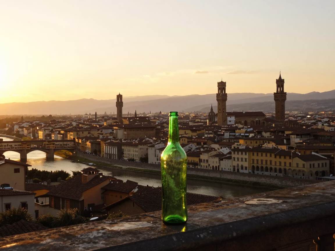 Sunset at Sunset Light in Florence in in Florence, Italy