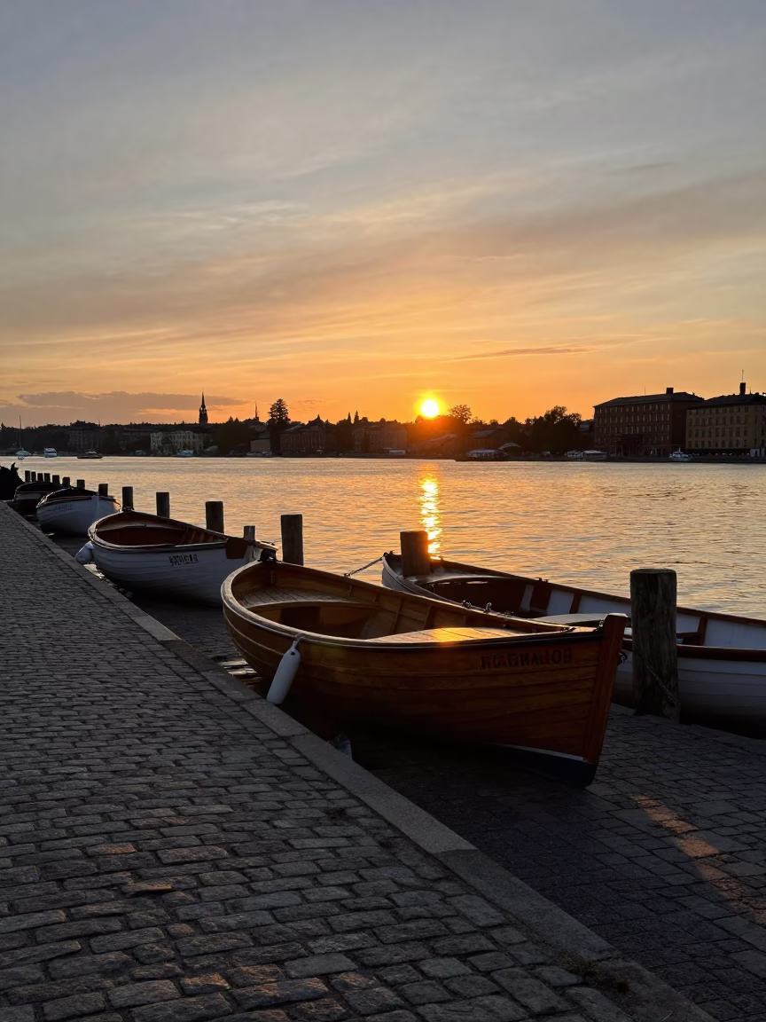 Sunset at Sunset Light in Stockholm in in Stockholm, Sweden