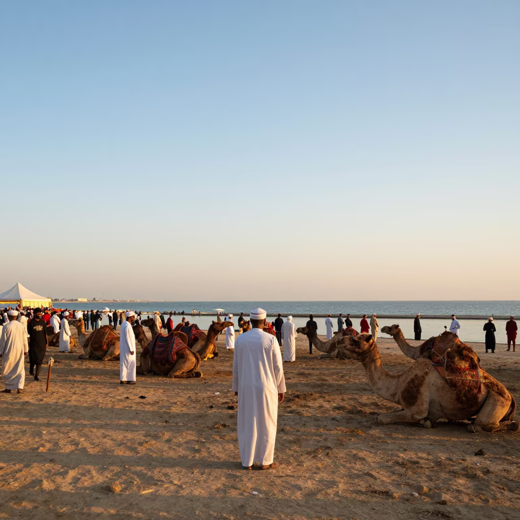 Sunset Ceremony at Abu Dhabi Waterfront Festival in at a waterfront celebration in Abu Dhabi
